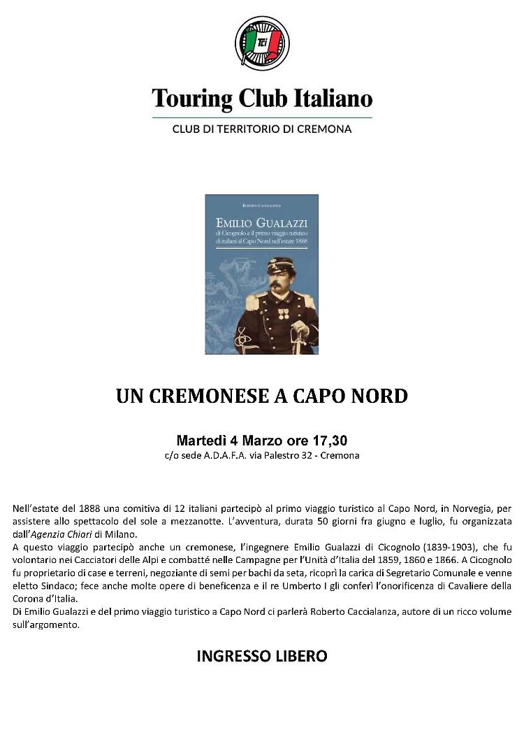 "Un cremonese a Capo Nord" incontro su Emilio Gualazzi