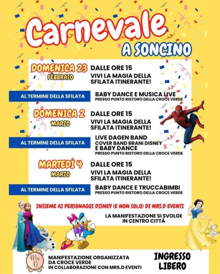 Carnevale a Soncino: festa con musica e sfilata