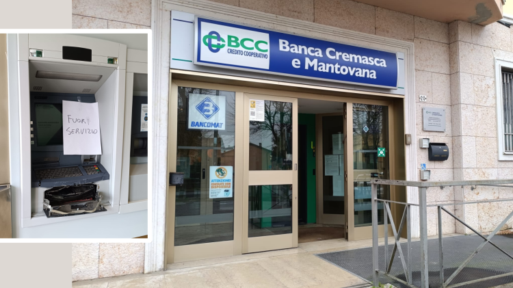 Colpo fallito alla filiale della Banca Cremasca e Mantovana