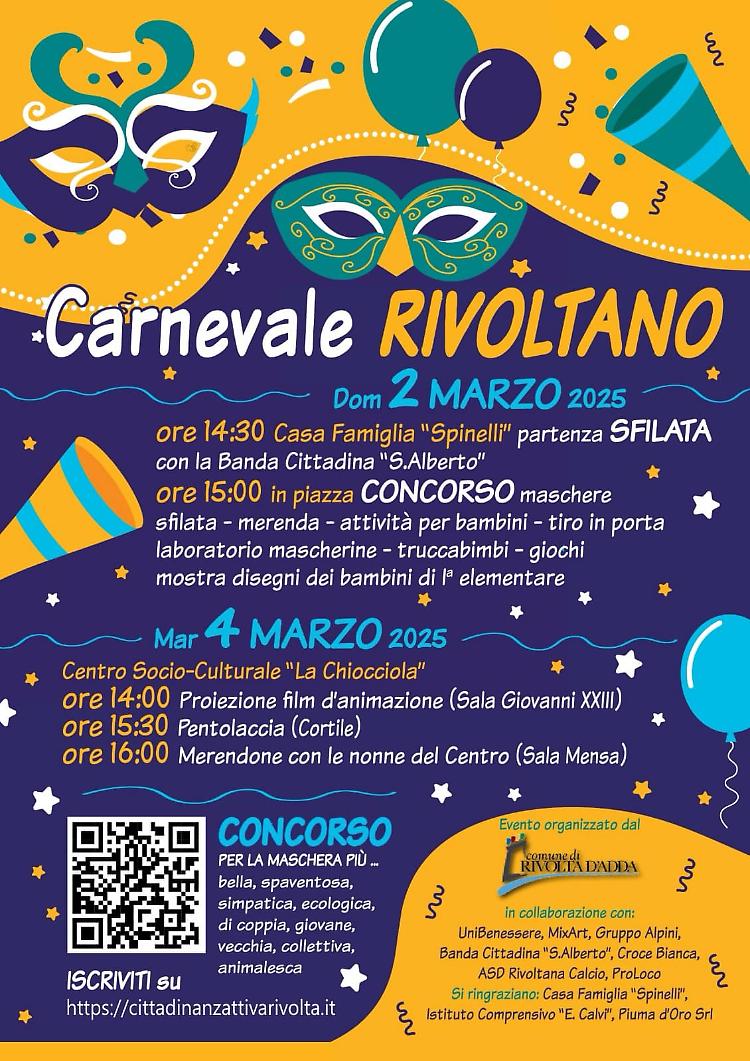 Carnevale Rivoltano: sfilata in maschera e tanto altro!