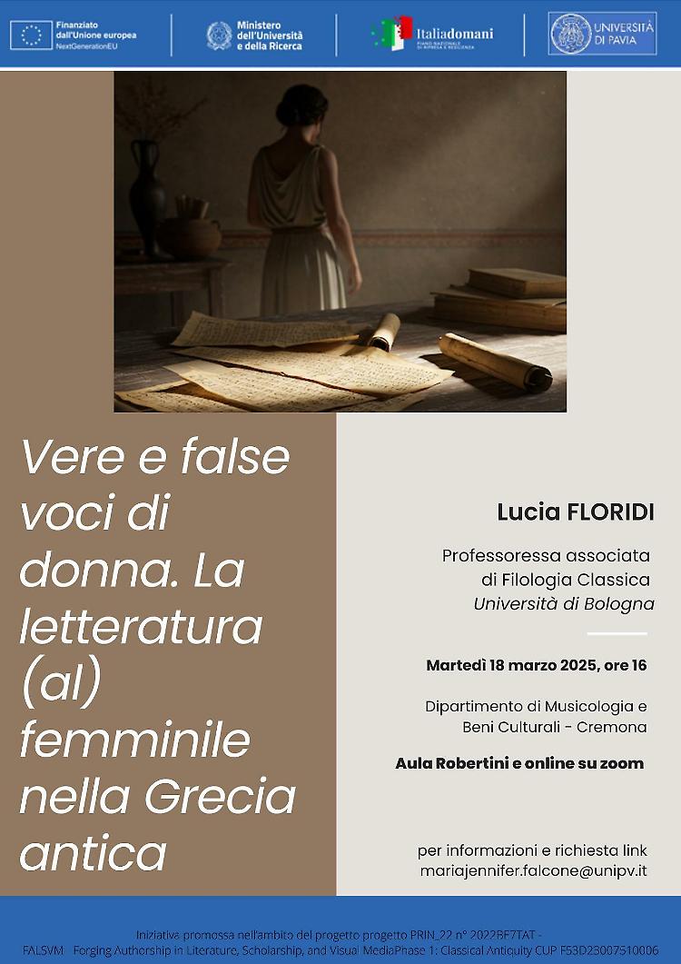 Vere e false voci di donna. La letteratura (al) femminile nella Grecia antica