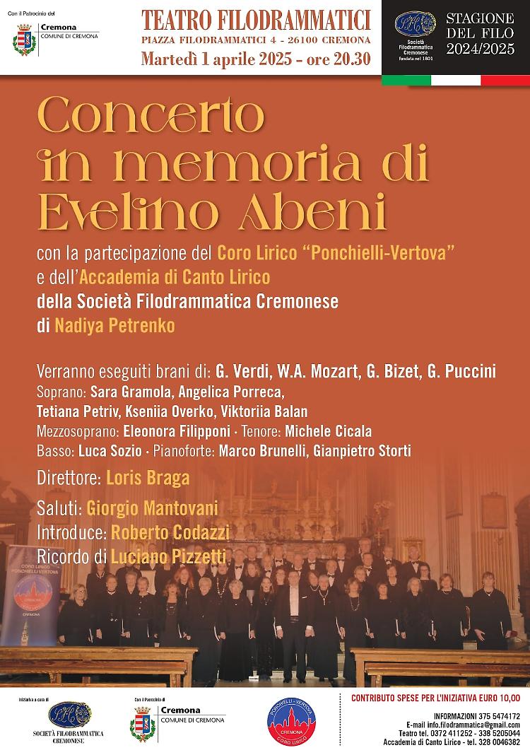 Concerto lirico in memoria di Evelino Abeni