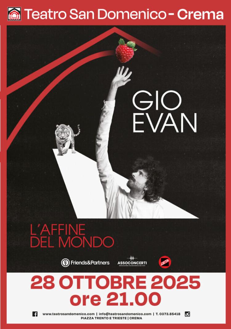 Gio Evan in tournée con "L'affine del mondo"