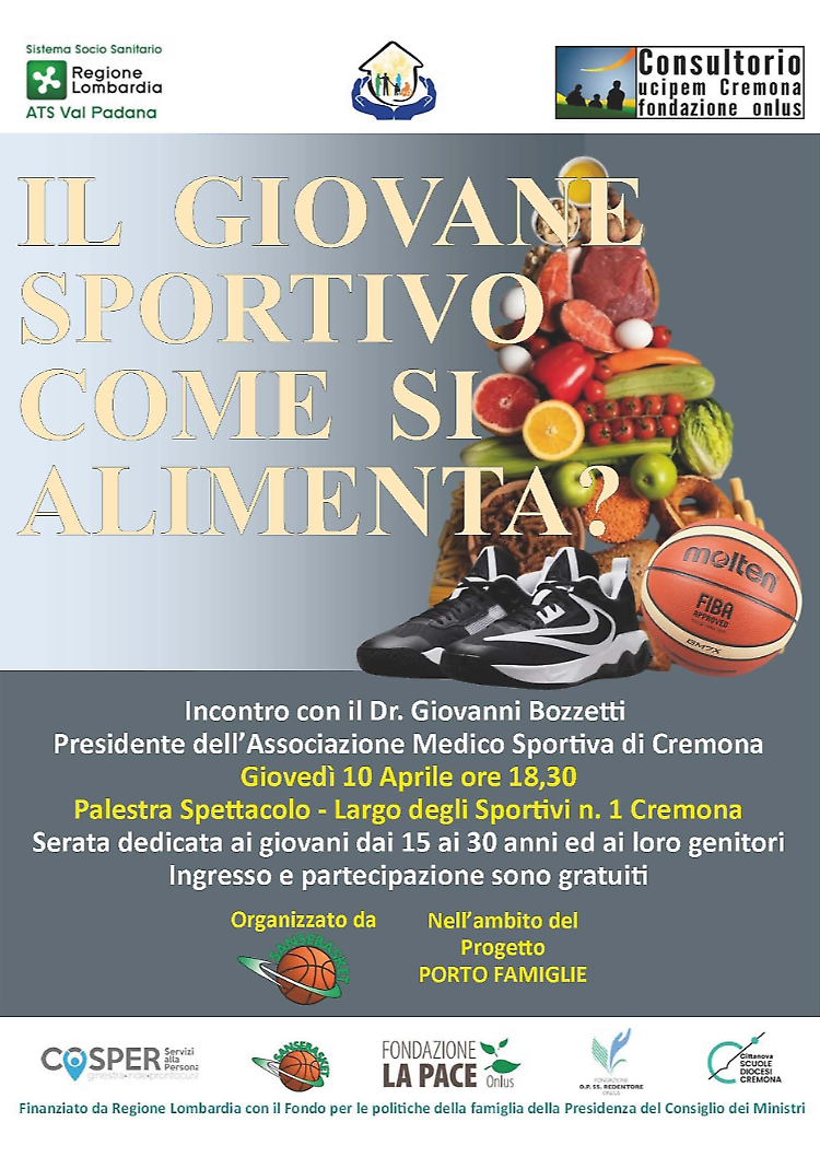 Incontro con il dr Bozzetti: "Il giovane sportivo come si alimenta?"