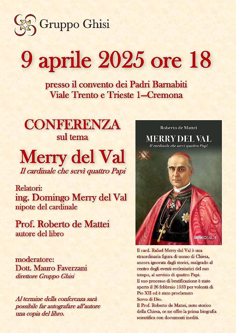 Conferenza su Merry del Val, il cardinale che servì 4 Papi