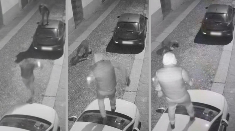 Saltano su tetti delle auto: vandali filmati in centro