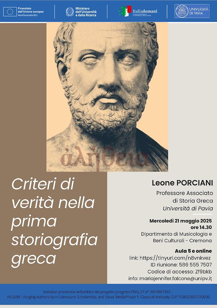 Seminario "Criteri di verità nella prima storiografia greca"