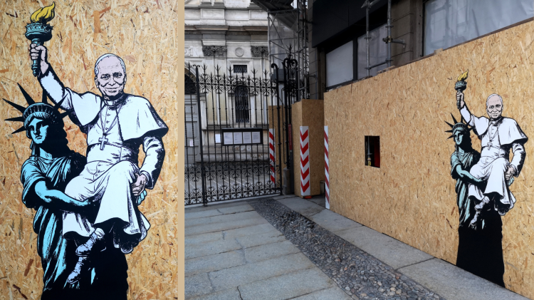 Il primo Papa americano celebrato da un murale nel cuore di Milano