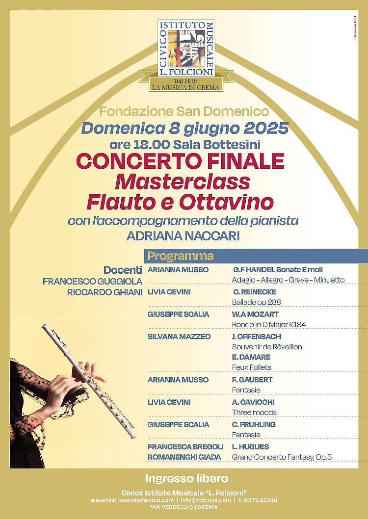 Concerto finale delle Masterclass di flauto e ottavino