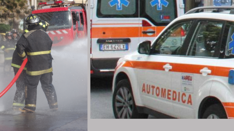 Investiti due vigili del fuoco mentre spegnevano un’auto in fiamme sulla Paullese