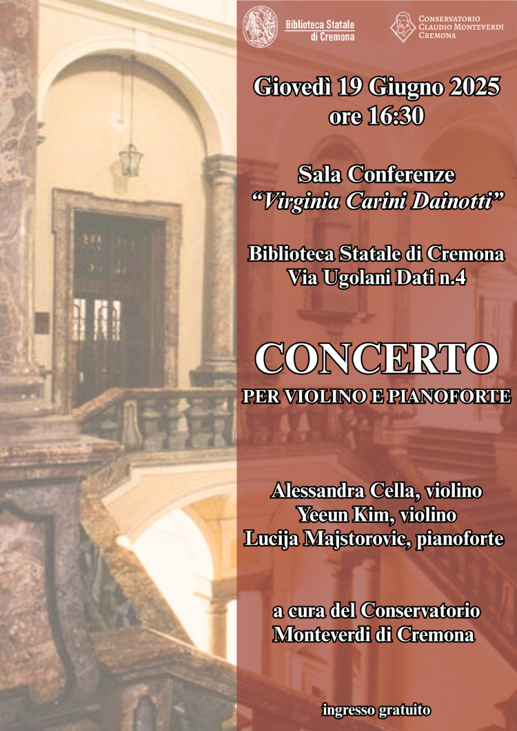 Concerto per violino e pianoforte, Conservatorio Monteverdi