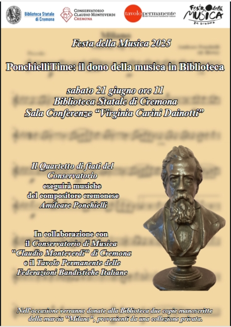 PonchielliTime: il dono della musica in Biblioteca