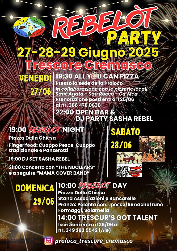 Rebelot Party: 3 giorni di festa