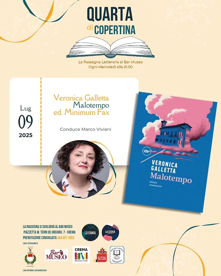 "Malotempo" incontro con la scrittrice Veronica Galletta