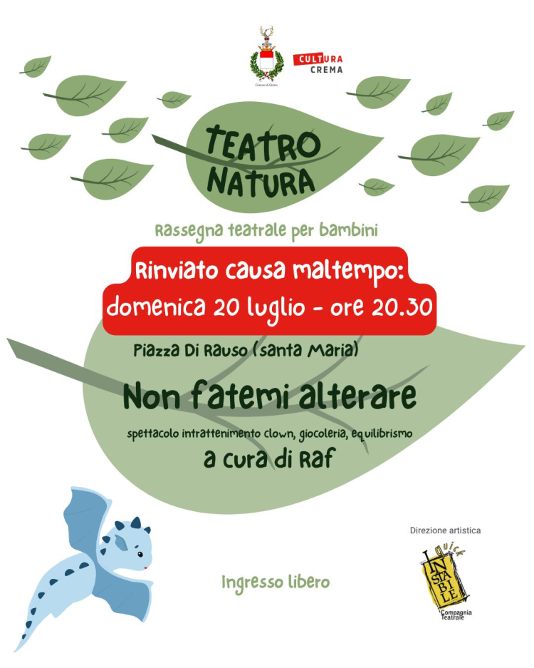 "Non fatemi alterare" Spettacolo per bambini