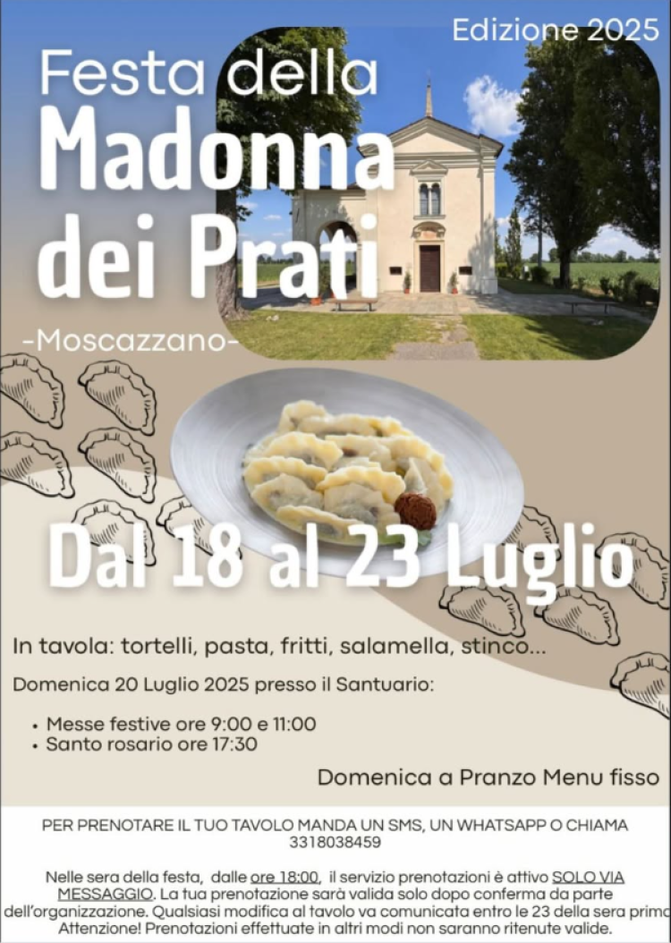 Festa al santuario della Madonna dei Prati 2025