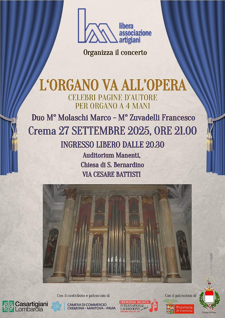"L'organo va all'opera" Celebri pagine d'autore per organo a 4 mani