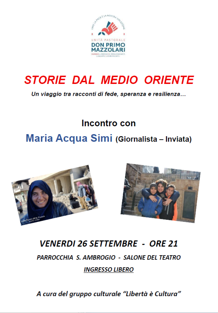 Incontro con la giornalista ed inviata Maria Acqua Simi