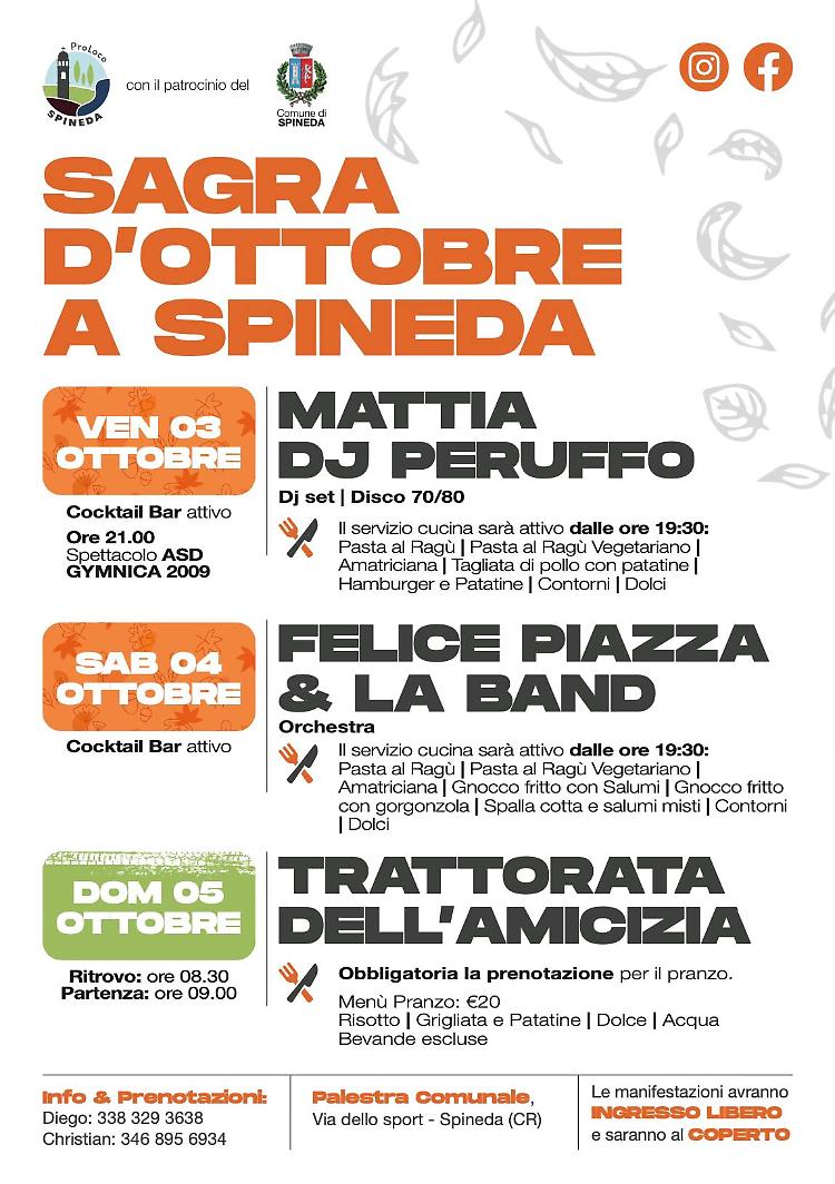 Sagra d'Ottobre: piatti irresistibili e musica