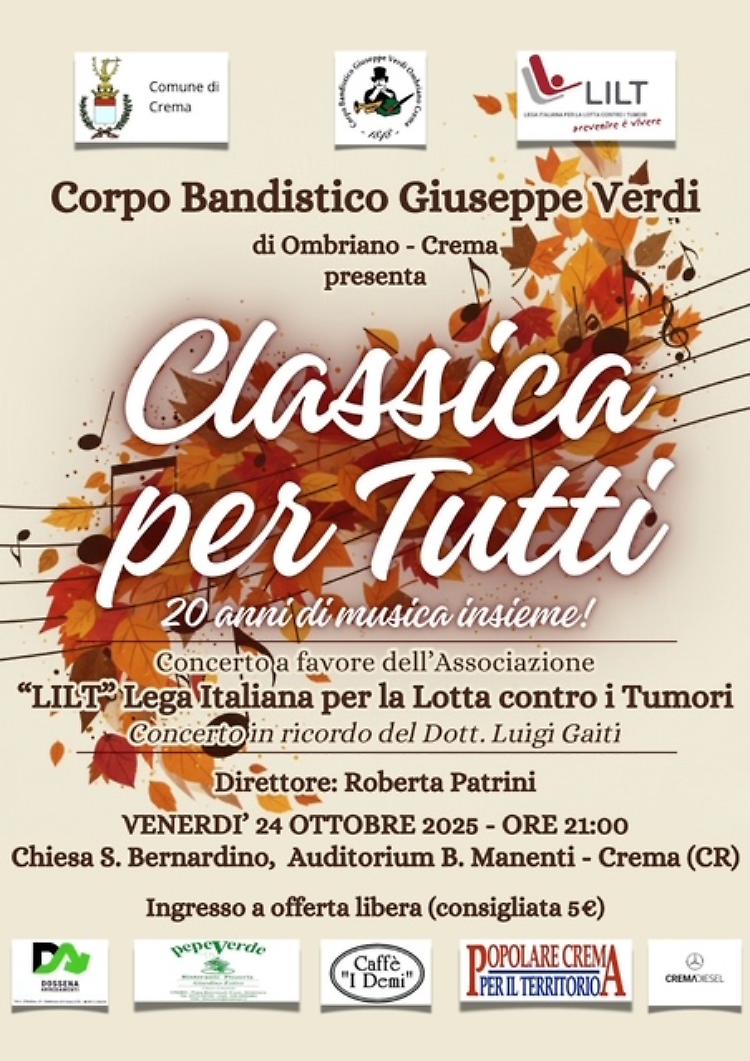 Concerto "Classica per tutti" Corpo bandistico "G. Verdi" 