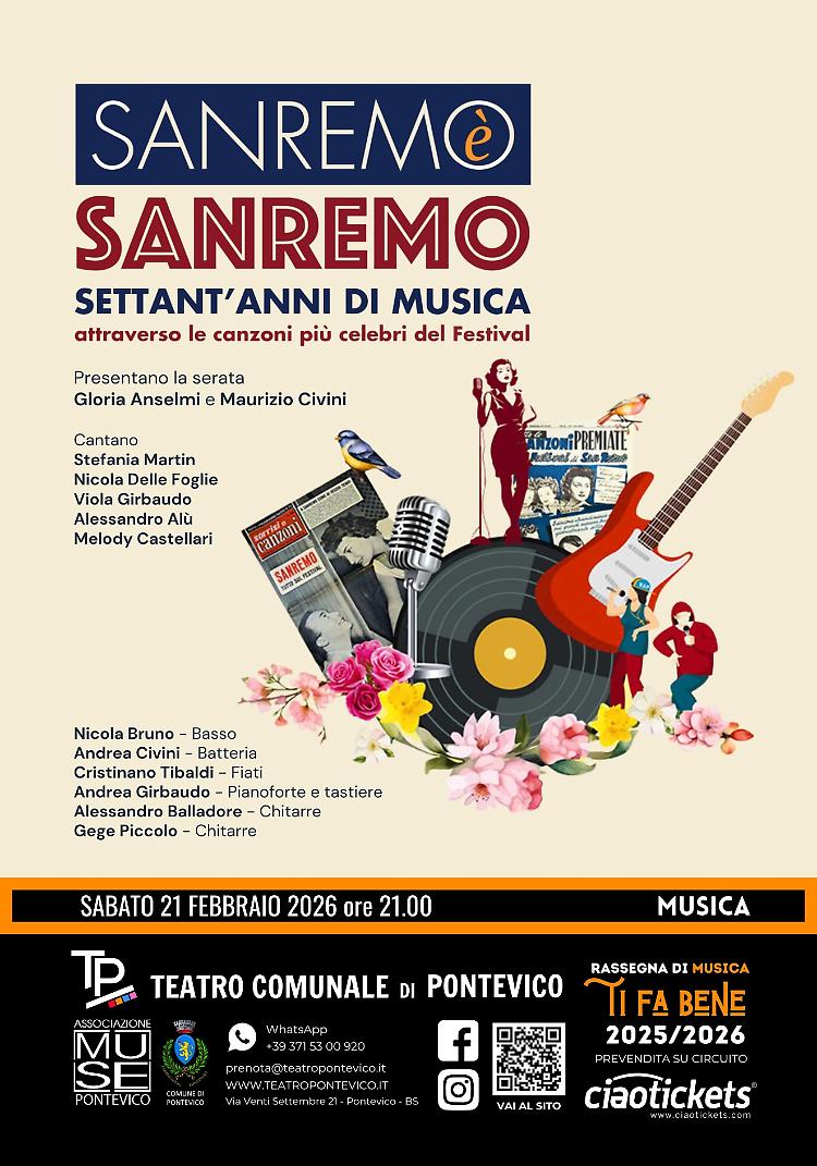 "Sanremo è Sanremo" 70 anni di musica italiana con le più grandi canzoni del Festival