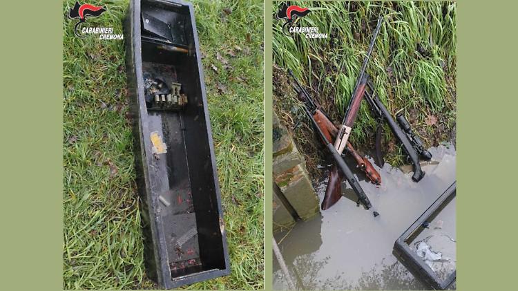 Ritrovati armadio blindato e fucili rubati il 13 dicembre