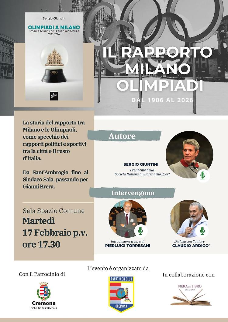 Presentazione del libro &ldquo;Olimpiadi a Milano&rdquo; di Sergio Giuntini