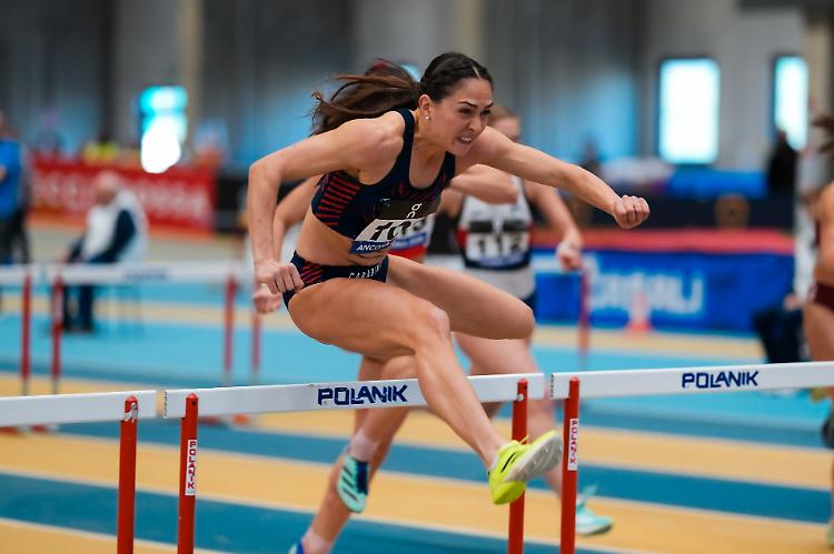 Sveva Gerevini  in azione agli italiani indoor di Ancona (Foto di GRANA/ FIDAL FIDAL)