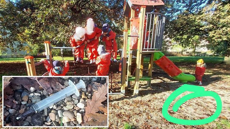 Allarme siringhe nel parchetto dei bimbi