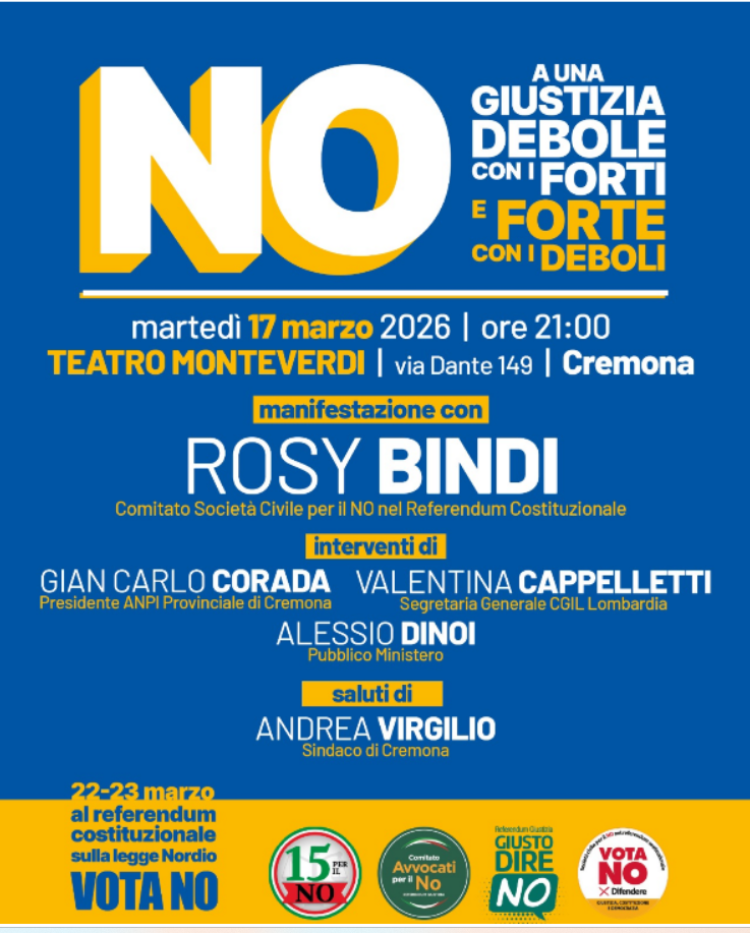 Giustizia, Costituzione, Democrazia: a Cremona incontro con Rosy Bindi