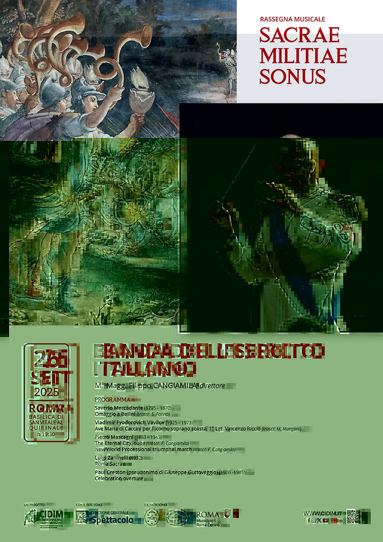 Comunicato Stampa: COMUNICATO STAMPA CIDIM; VENERDI’ 26/09 LA BANDA DELL’ESERCITO ITALIANO ALLA BASILICA DI SAN VITALE