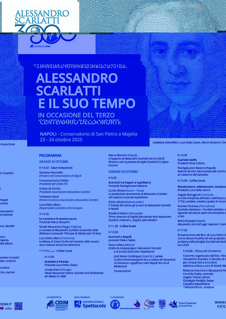 Comunicato Stampa: COMUNICATO STAMPA  CIDIM; AL VIA A NAPOLI IL CONVEGNO DEDICATO AD ALESSANDRO SCARLATTI