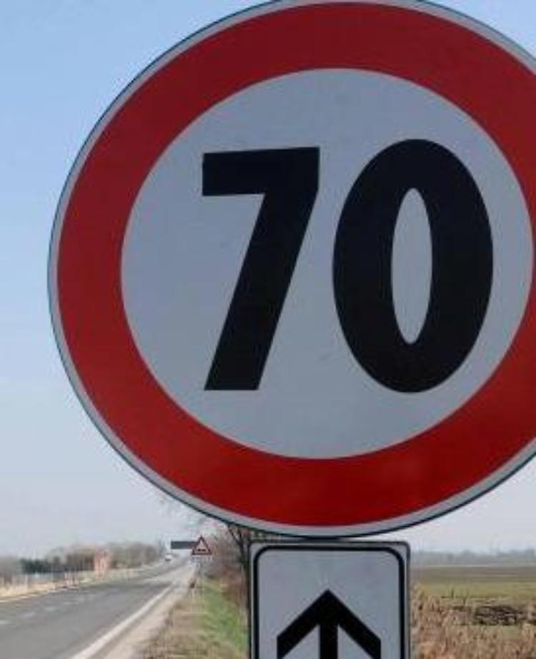 Da lunedì 19 maggio nuovo limite di velocità a 70 km/h