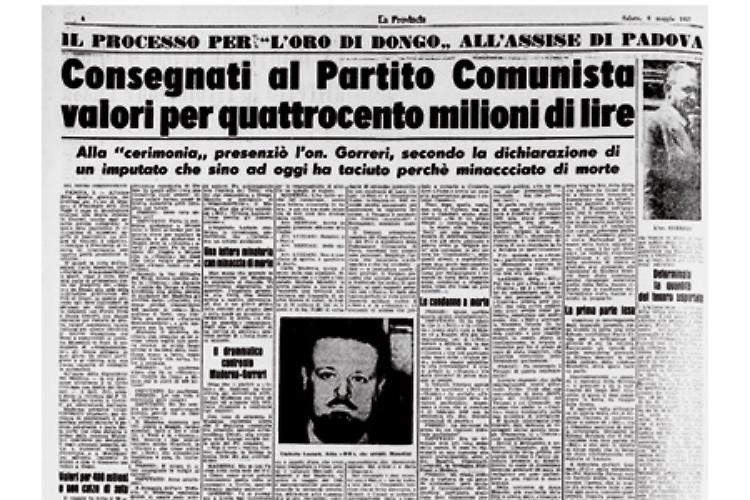 Oro di Dongo consegnati al Pci quattrocento milioni di lire La Provincia