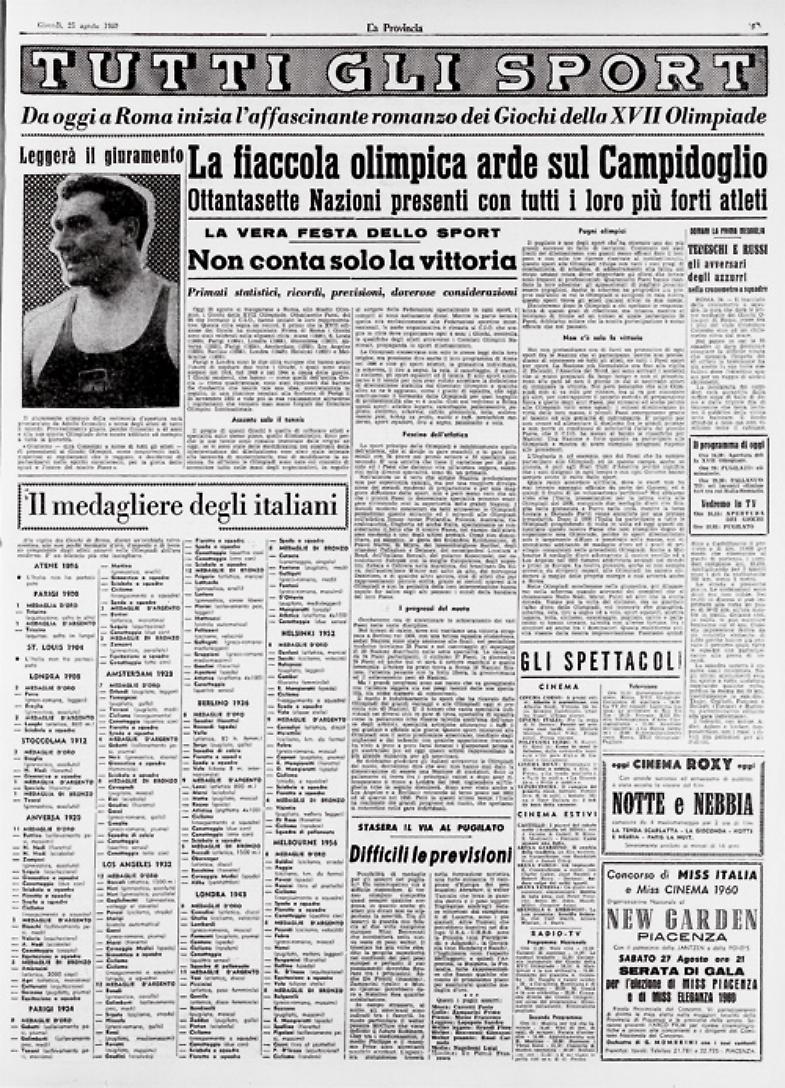 A Roma la XVII Olimpiade La Provincia