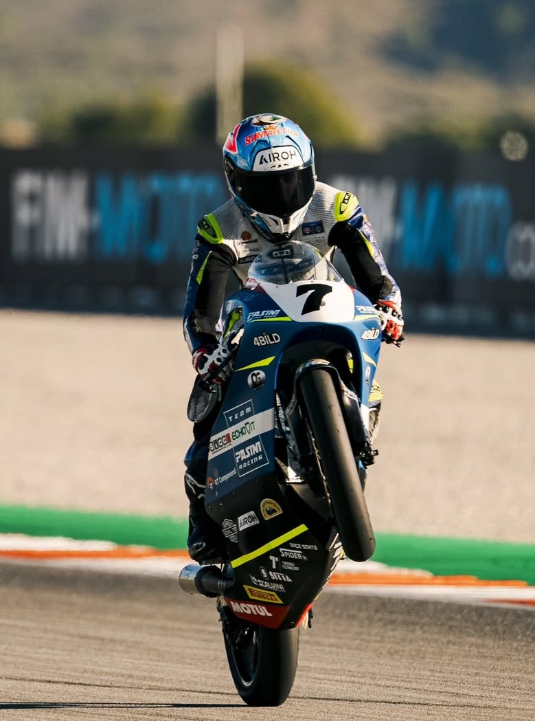 Cristian Borrelli in pista a Valencia